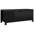 vidaXL Úložný box+podložka, lesklý čierny 105x40x45cm kompozitné drevo