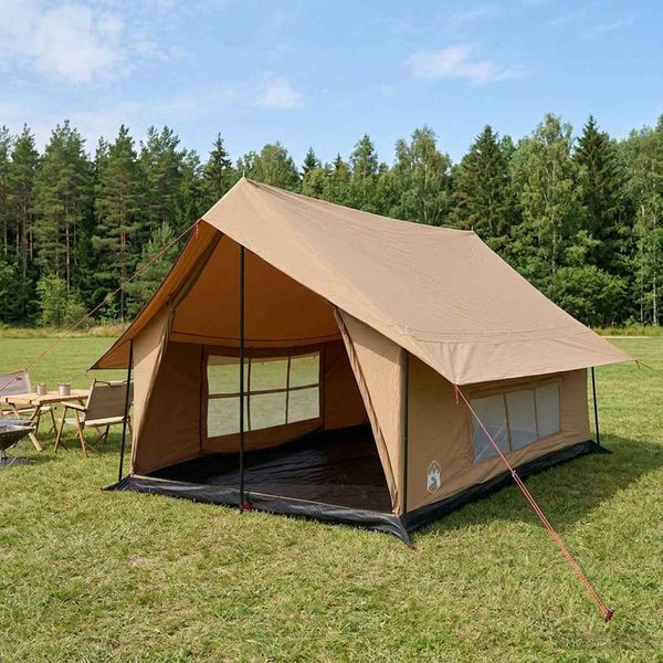vidaXL Stan chata Hnedá 340 x 246 x 210 cm Polybavlna