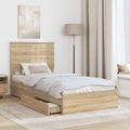 vidaXL Úložná posteľ Sonoma dub 90 x 190 cm Kompozitné drevo