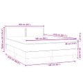 vidaXL Posteľný rám boxsping s matracom bledosivý 160x210 cm zamat