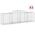 vidaXL Oblúkové gabionové koše 3 ks 300x50x80/100cm pozinkované železo