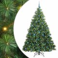 vidaXL Umelý vianočný stromček s 300 LED-i Zelená 210 cm PE a PVC