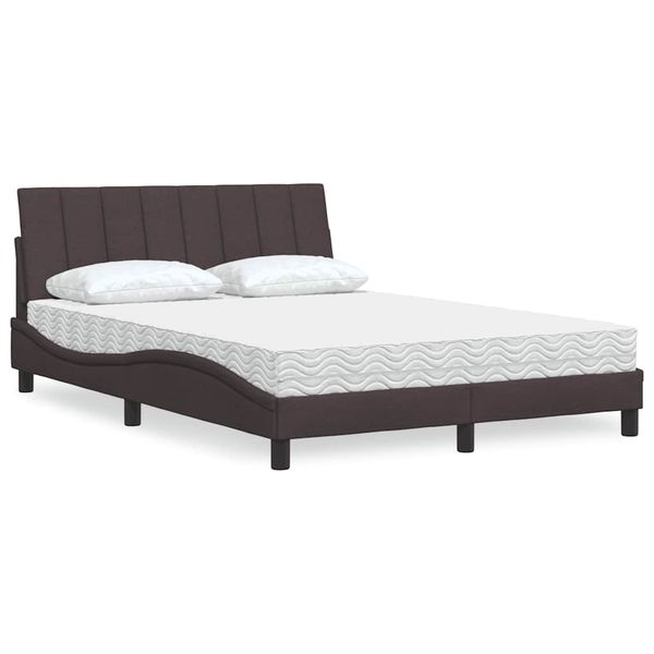 vidaXL Posteľ s matracom Hanko tmavohnedá 140x190 cm látka