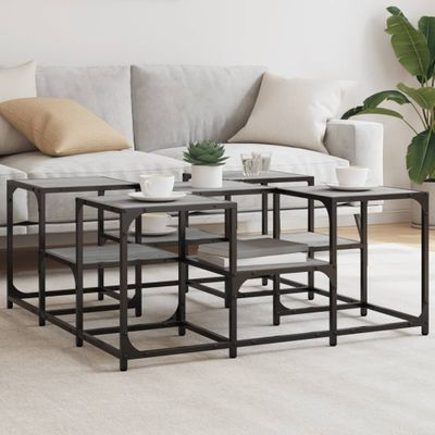 vidaXL Konferenčný stolík sivý sonoma 91x91x40 cm kompozitné drevo