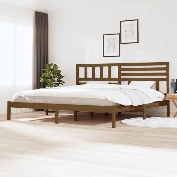 vidaXL Posteľný rám medovohnedý 180x200 cm masívna borovica Super King