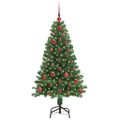 vidaXL Umelý vianočný stromček Zelená 120 cm PVC a Oceľ a Plast