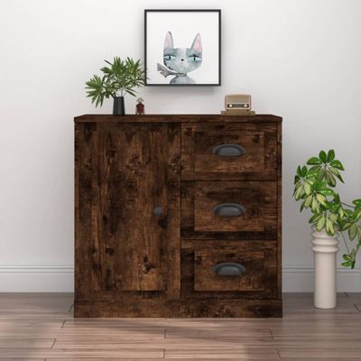 vidaXL Komoda dymový dub 70x35,5x67,5 cm spracované drevo