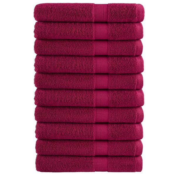 vidaXL Prémiové uteráky do sauny SOLUND 10ks bordové 80x200cm 600 g/m2