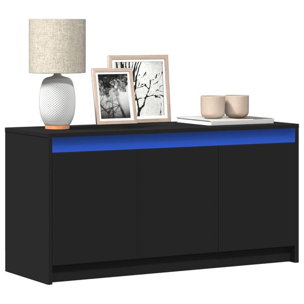 vidaXL TV stolík s LED čierny 100x34x50 cm kompozitné drevo