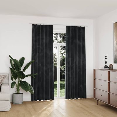 vidaXL Zatemňovacie závesy 2 ks s háčikmi, zamat, antracit 140x225 cm