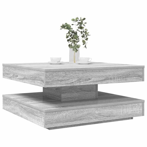 VidaXL Konferenčný stolík otočný o 360stupňov sivý sonoma 70x70x34,5cm