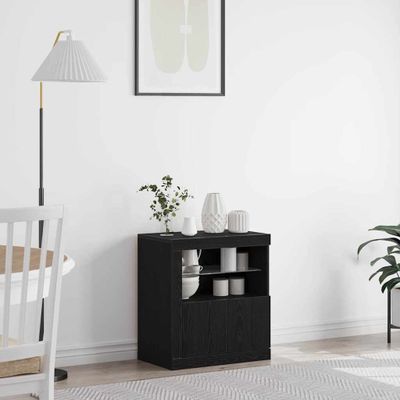 vidaXL LED komoda Čierna 60,5 x 37 x 67 cm Kompozitné drevo