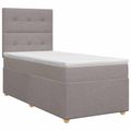 vidaXL Posteľ boxspring s matracom Sivohnedá 80 x 200 cm Látka