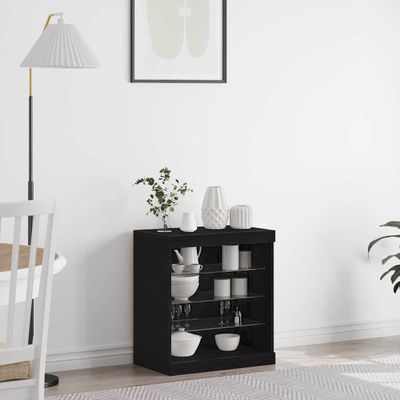 vidaXL LED komoda Čierny dub 60,5 x 37 x 67 cm Kompozitné drevo