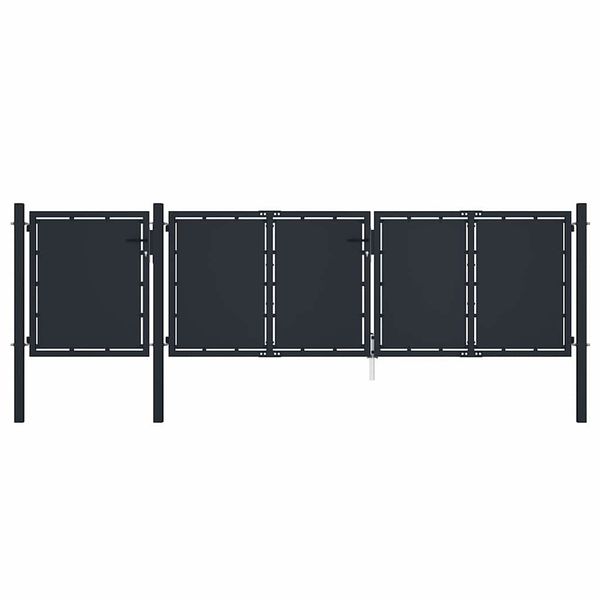 vidaXL Záhradná brána kovová 400x100 cm antracitová