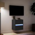vidaXL TV nástenná skrinka s LED svetlami čierna 41x31x45 cm