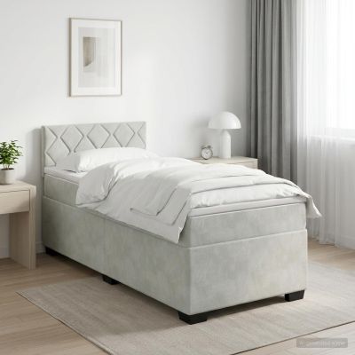 vidaXL Posteľ boxspring s matracom Svetlosivá 100 x 200 cm Zamat