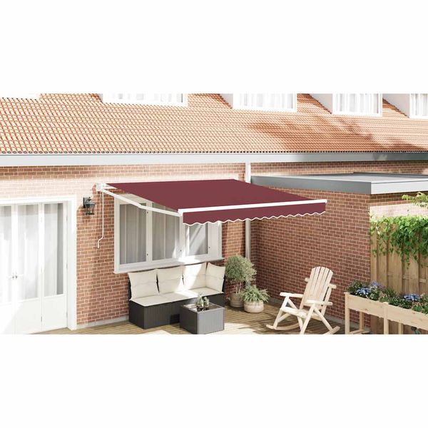 vidaXL Automaticky zaťahovacia markíza burgundská 300x250 cm