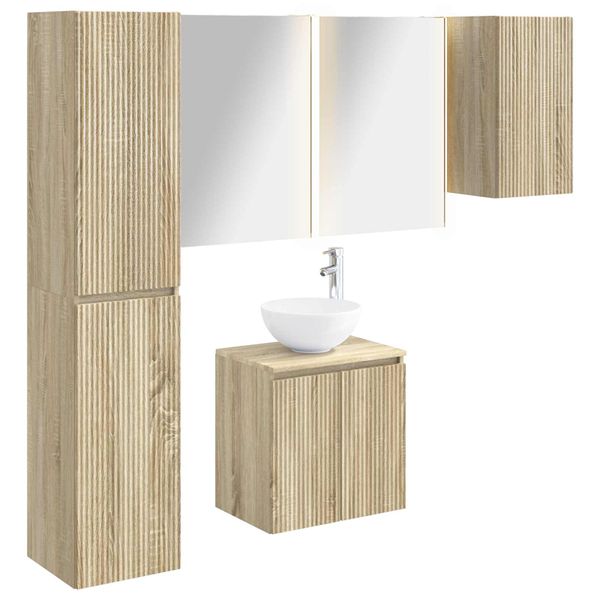 vidaXL Set kabinetov do kúpeľne 5 pcs Dub sonoma 53 x 15,5 x 70 cm