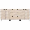 vidaXL Servírovacia skriňa 3 ks 60 x 33 x 75 cm Masívne mango drevo