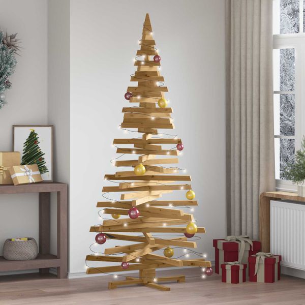 vidaXL Vianočné stromčeky so stojanom Hnedá 210 cm Borovicový masív