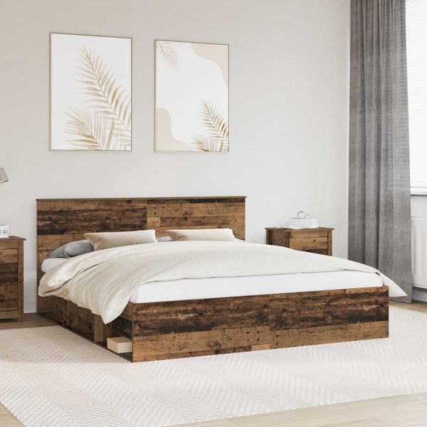 vidaXL Rám postele Staré drevo 180 x 200 cm Kompozitné drevo