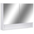 vidaXL LED kúpeľňová zrkadlová skrinka biela 80x15x60 cm MDF