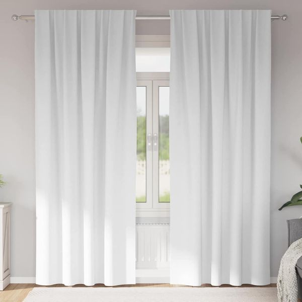 vidaXL Záclony na zatemnenie s krúžkami 2 pcs Jasná biela 260 x 140 cm