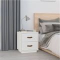 vidaXL Nočné stolíky 2 ks biele 40x34x45 cm masívne borovicové drevo