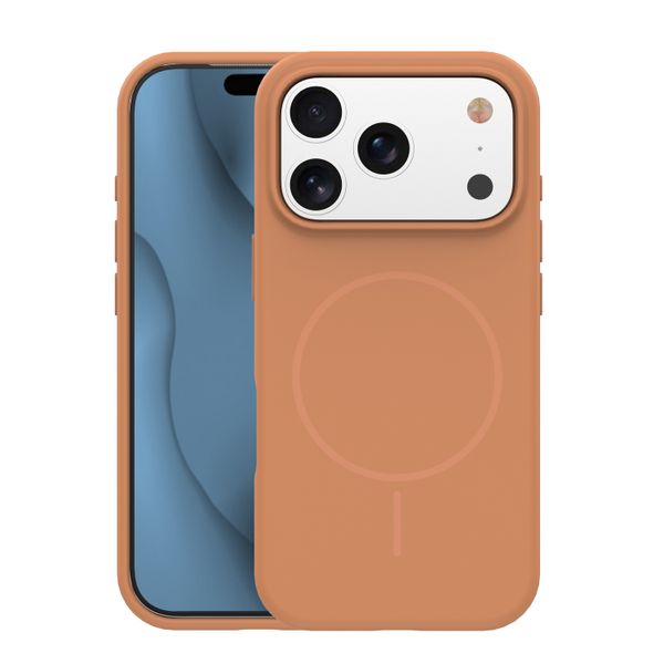 Silikónové tenké Mag puzdro pre iPhone 15 6,1" karamelová