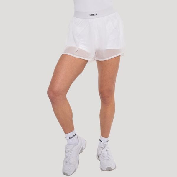 Dámske šortky Flow White - GymBeam, veľkosť L