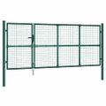 vidaXL Pletená záhradná brána zelená 350x125 cm pozinkovaná oceľ
