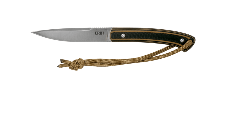 CRKT CR-2382 BIWA™ BROWN BLACK všestranný vonkajší nôž 7,7 cm, čierno-hnedá, G10, plastové puzdro