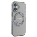 Puzdro Guess pre iPhone 16 6,1" GUHMP16SHFWFCK IML Flowers Wreath čierne MagSafe
