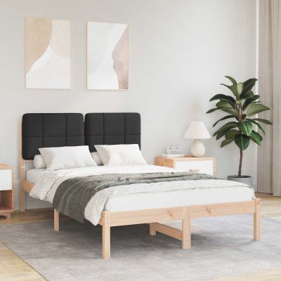 vidaXL Rám postele s čalúneným čelom Čierna 120 x 200 cm