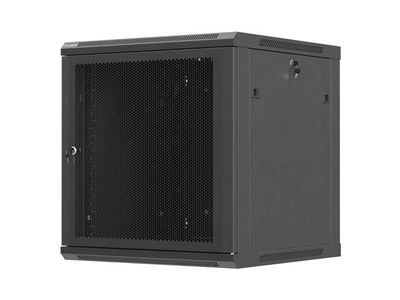 Lanberg nástenná inštalačná skriňa 19'' 12U 600X600 čierne perforované dvere (ploché balenie)