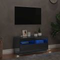 vidaXL TV skrinka s LED svetlami lesklá šedá 80x35x40 cm
