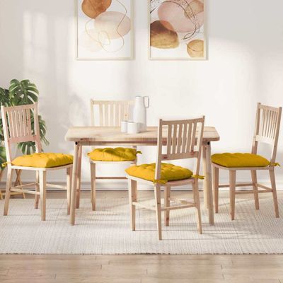 vidaXL Vankúše na sedenie 4 pcs Svetložltá 40 x 40 x 6 cm