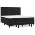 vidaXL Posteľný rám boxspring s matracom čierny 160x200 cm zamat