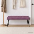 vidaXL Lavica s gombíkovým prešívaním Fialová 110 x 40 x 46 cm Zamat