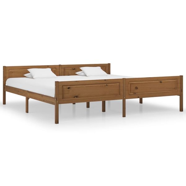 vidaXL Posteľný rám borovicový masív medovohnedý 200x200 cm