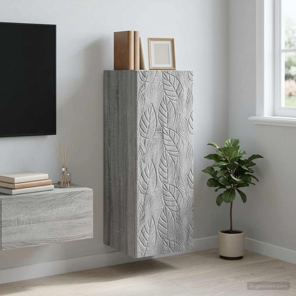 vidaXL Nástenná skrinka 33 x 34,5 x 90 cm Kompozitné drevo Sivý Sonoma