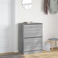 vidaXL Botník s 2 výklopnými zásuvkami sivý dub sonoma 80x42x108 cm