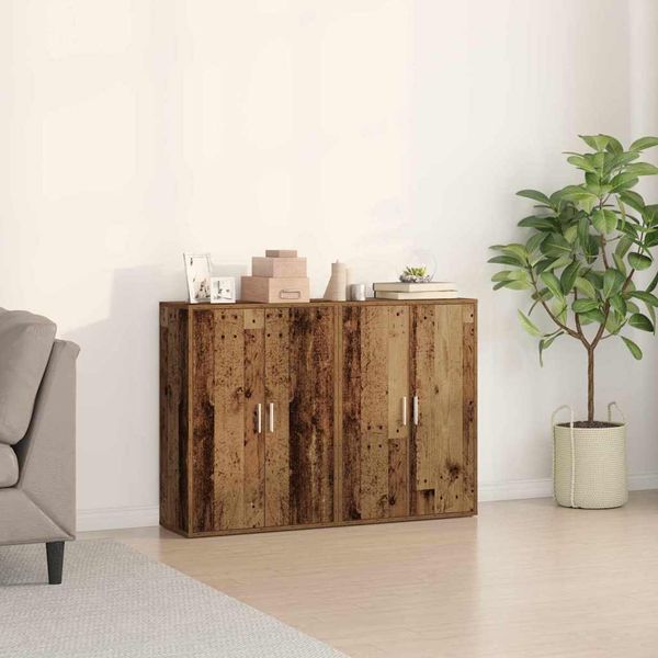 vidaXL Servírovacia skriňa 2 pcs Staré drevo 60 x 31 x 84 cm