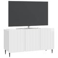vidaXL TV skrinka 99 x 34,5 x 52 cm Biela s vysokým leskom