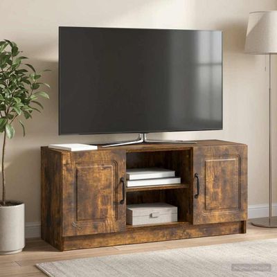 vidaXL TV skrinka Dymový dub 102 x 34,5 x 47 cm Kompozitné drevo