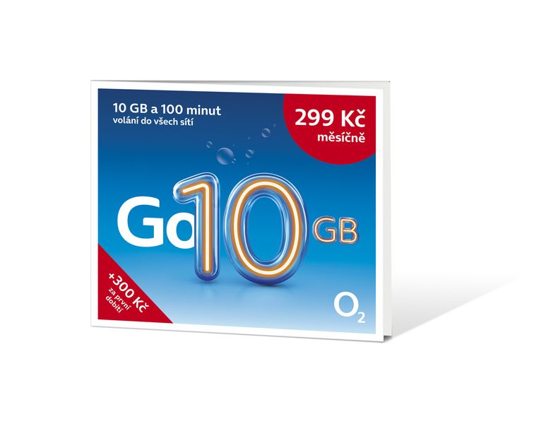 O2 Predplatená karta Go 10 GB