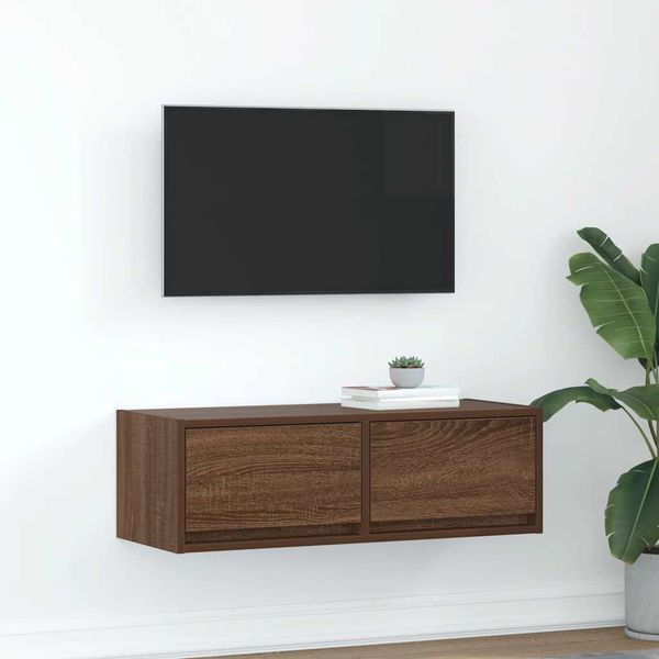 vidaXL TV skrinka, hnedý dub 80x31x25,5 cm spracované drevo