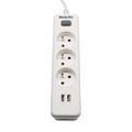 Predlžovací kábel PHILIPS 3 zásuvky + 2 USB 2m 10A biela