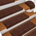 vidaXL Schodové rohože 5 ks 65x21x4 cm hnedé s obdĺžnikovým okrajom